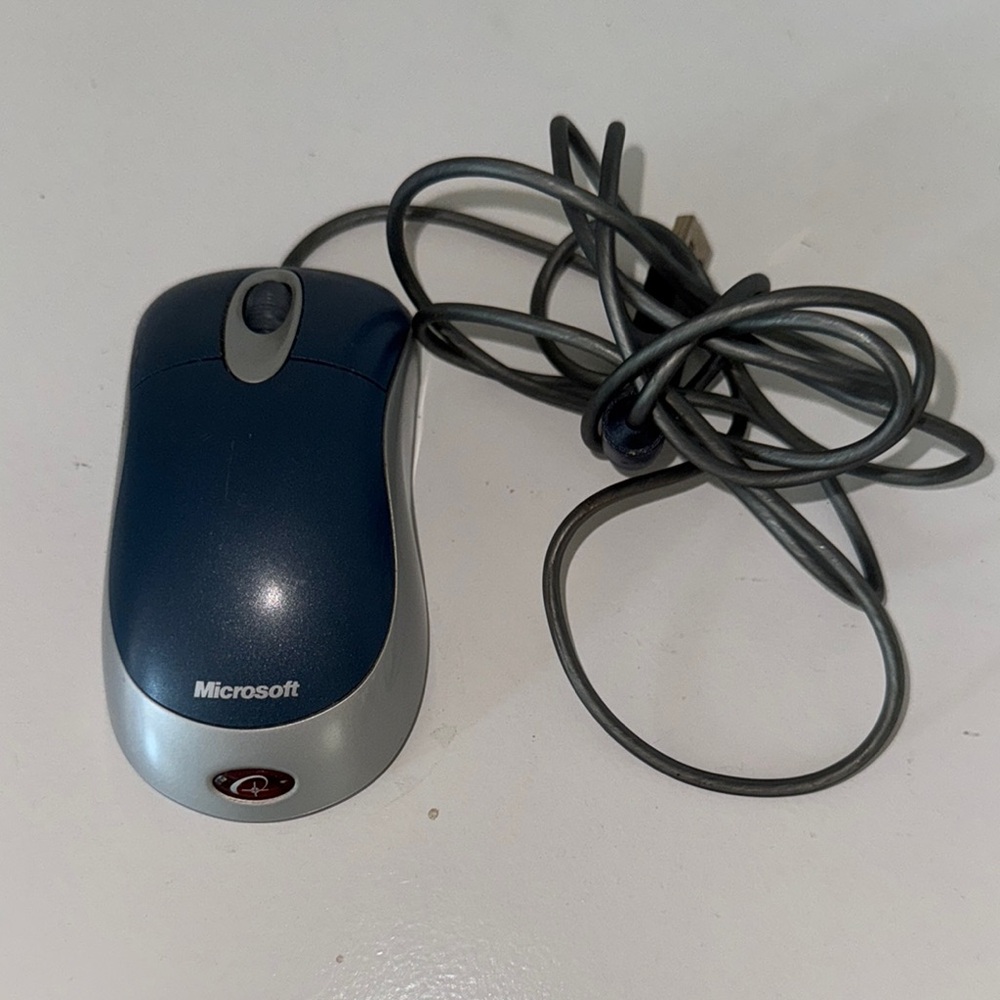 Microsoft Ergonomic Blue and Silver Optical Mouse